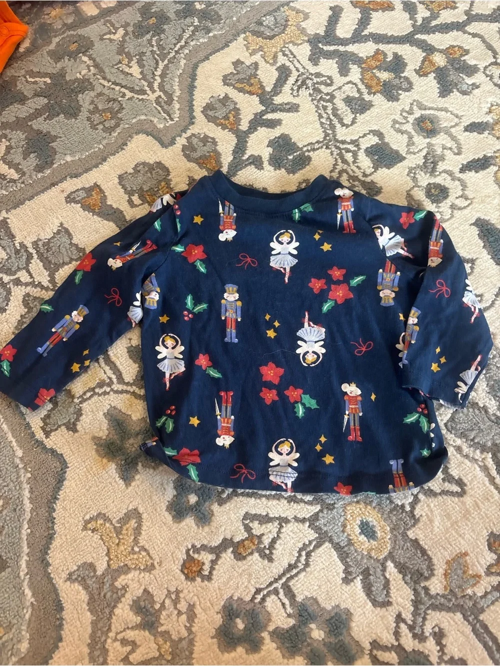 Old Navy Navy Long-Sleeve Nutcracker & Ballerina Print Top